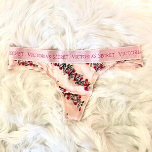 Victoria's Secret Signature Wristband Floral Print Thong Small